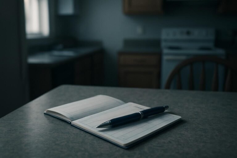 Una mesa de cocina americana con una libreta. Diferencia entre estimate e invoice que debes conocer
