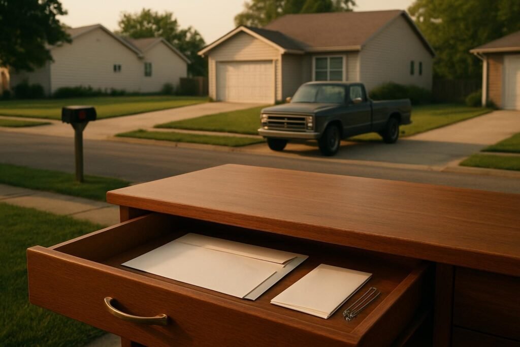 Un cajon de escritorio abierto con sobres. Diferencia entre factura y recibo: clave para tu negocio