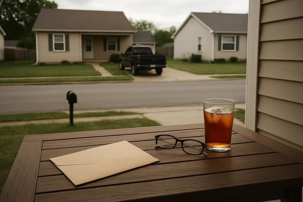 Una mesa de porche de madera con un sobre. Pedir depósito antes de empezar: cómo y cuánto solicitar