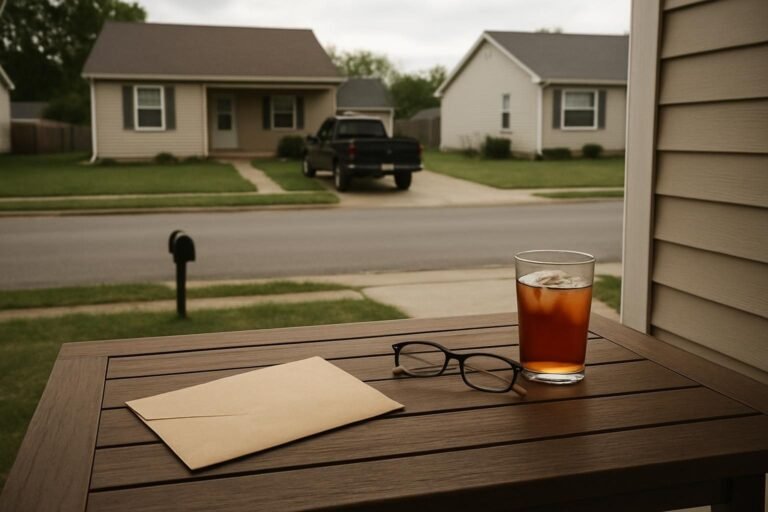 Una mesa de porche de madera con un sobre. Pedir depósito antes de empezar: cómo y cuánto solicitar